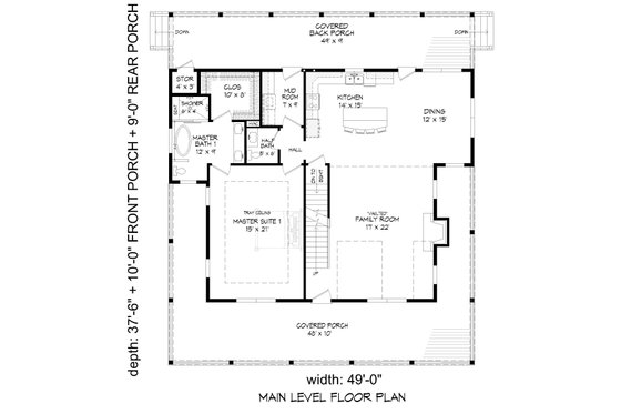 Floor Plan - Main Floor for Traditional House Plan #932-454 - 3 bed, 3.5 bath