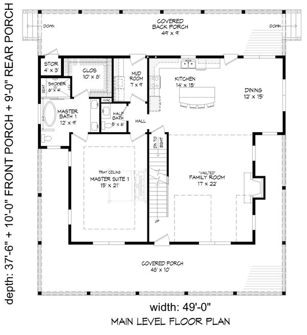 Home Plan - Traditional Floor Plan - Main Floor Plan #932-454