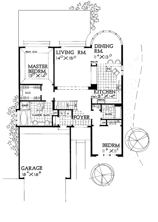 Architectural House Design - Craftsman Floor Plan - Main Floor Plan #72-935