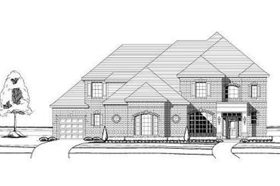 Exterior - Front Elevation for European House Plan #411-765 - 4 bed, 3.5 bath