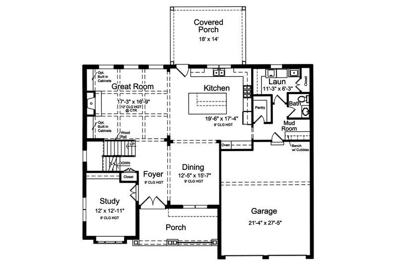 Home Plan - Floor Plan - Main Floor for Country House Plan #46-862 - 4 bed, 3.5 bath