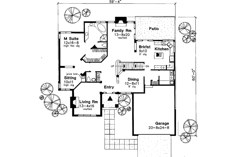 Home Plan - Floor Plan - Main Floor for Traditional House Plan #320-590 - 4 bed, 2.5 bath