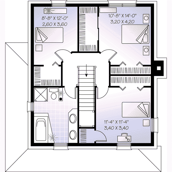 House Design - Colonial Floor Plan - Upper Floor Plan #23-267