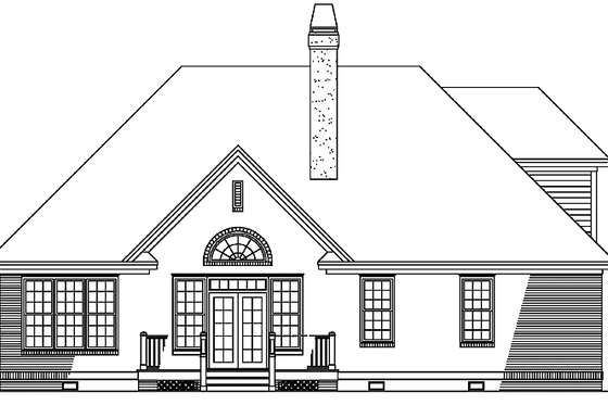 Exterior - Rear Elevation 1 for Country House Plan #929-470 - 4 bed, 3 bath