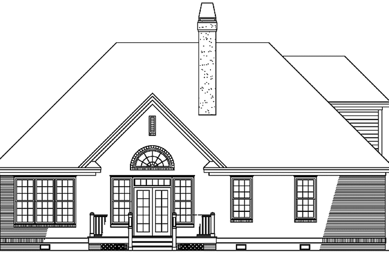 Home Plan - Exterior - Rear Elevation 1 for Country House Plan #929-470 - 4 bed, 3 bath