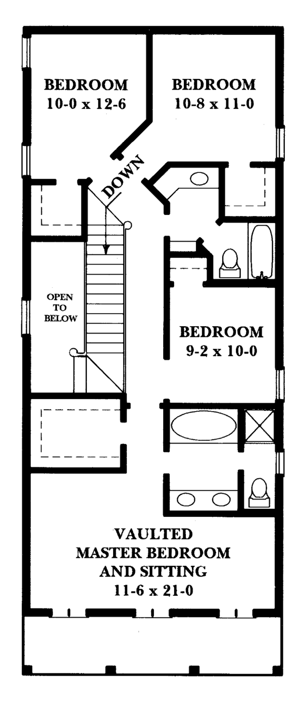 Architectural House Design - Victorian Floor Plan - Upper Floor Plan #1047-9