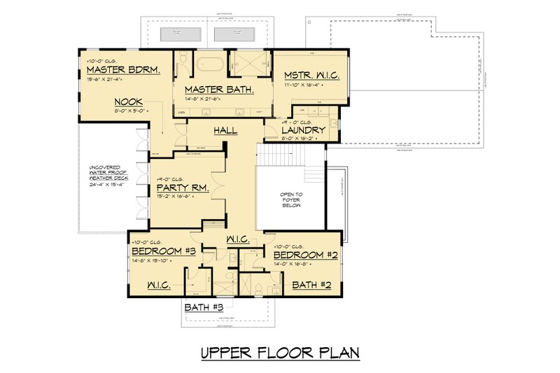 House Design - Floor Plan - Upper Floor for European House Plan #1066-295 - 4 bed, 4.5 bath