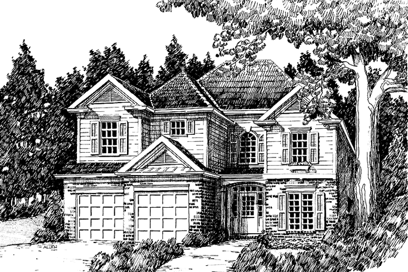 Architectural House Design - Exterior - Front Elevation 3 for Colonial House Plan #927-630 - 4 bed, 2.5 bath