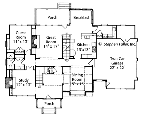Dream House Plan - Colonial Floor Plan - Main Floor Plan #429-343