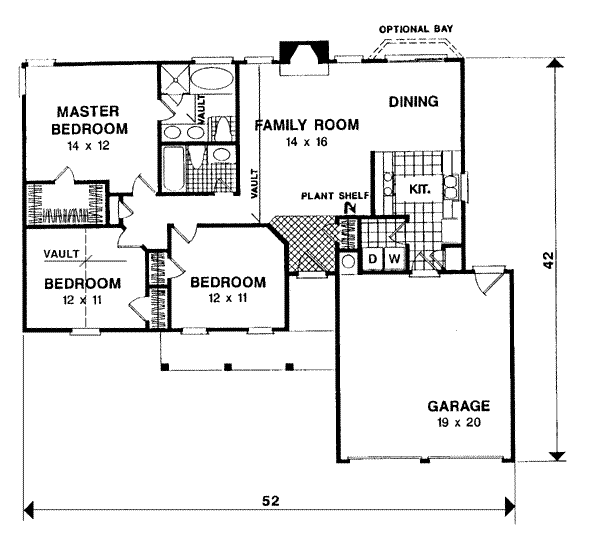 House Blueprint - Traditional Floor Plan - Main Floor Plan #56-107