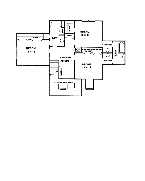 Architectural House Design - Farmhouse Floor Plan - Upper Floor Plan #14-204