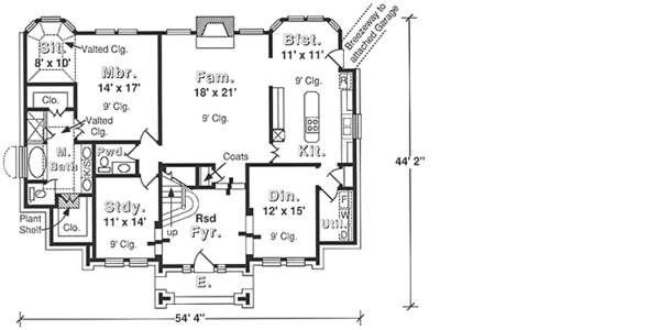 Dream House Plan - Country Floor Plan - Main Floor Plan #974-23