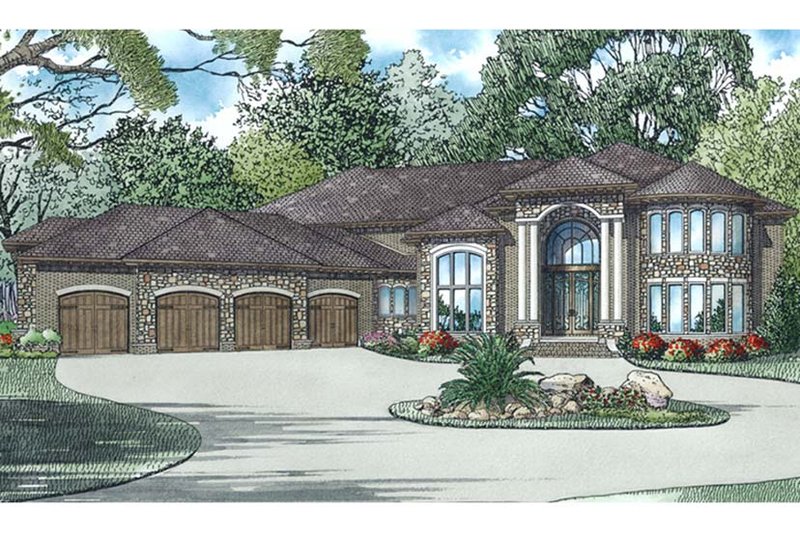 Dream House Plan - European Exterior - Front Elevation Plan #17-3401