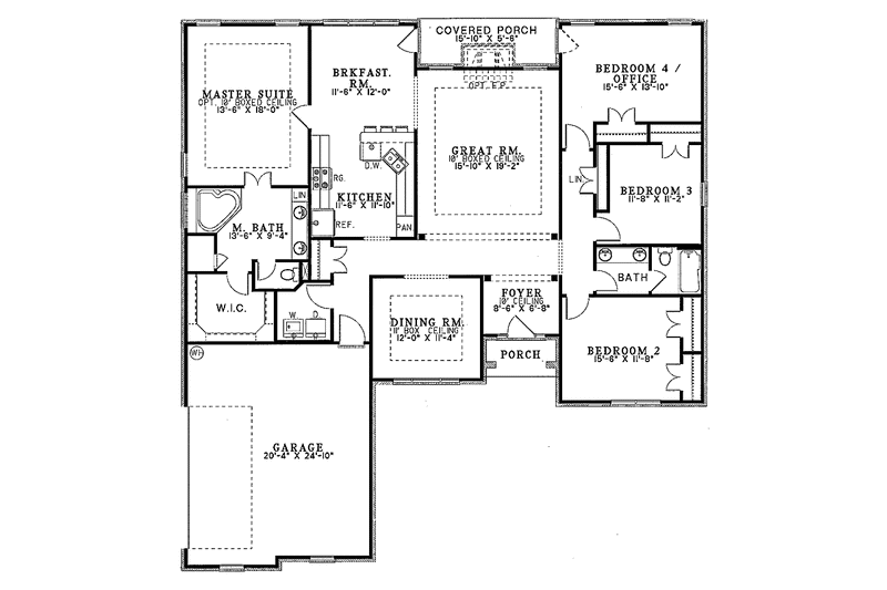 Architectural House Design - Floor Plan - Main Floor for European House Plan #17-3183 - 4 bed, 2 bath