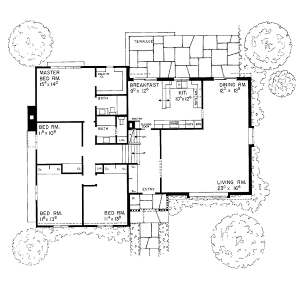 Dream House Plan - Tudor Floor Plan - Main Floor Plan #72-587