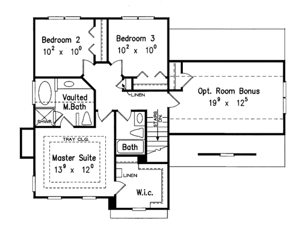 House Design - Colonial Floor Plan - Upper Floor Plan #927-839