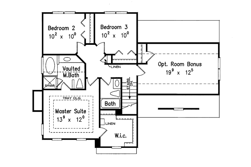 House Blueprint - Floor Plan - Upper Floor for Colonial House Plan #927-839 - 3 bed, 2.5 bath