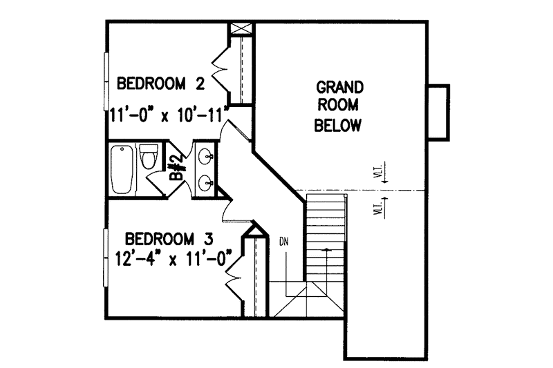 Dream House Plan - Floor Plan - Upper Floor for Traditional House Plan #54-237 - 3 bed, 2.5 bath
