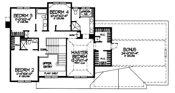 Traditional Floor Plan - Upper Floor Plan #50-200