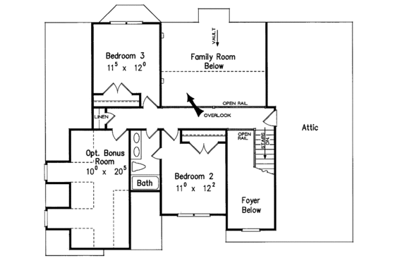 Floor Plan - Upper Floor for Colonial House Plan #927-205 - 3 bed, 2.5 bath