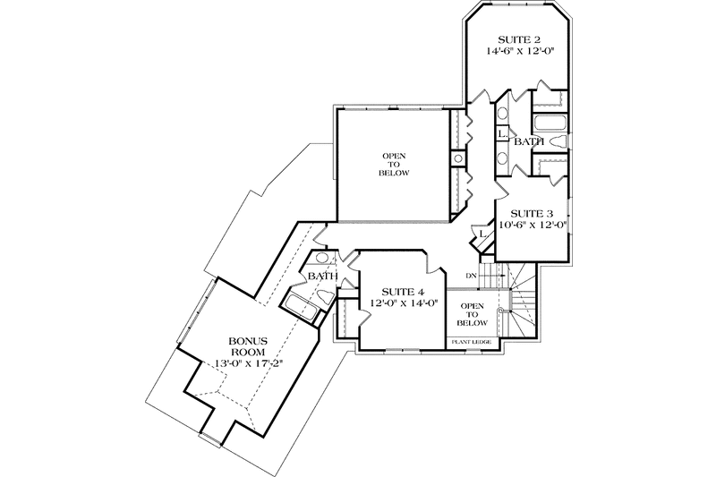 Home Plan - Floor Plan - Upper Floor for Country House Plan #453-269 - 4 bed, 3.5 bath