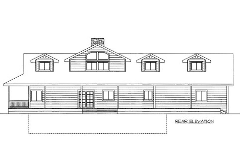 House Blueprint - Exterior - Rear Elevation for Cabin House Plan #117-758 - 5 bed, 3.5 bath