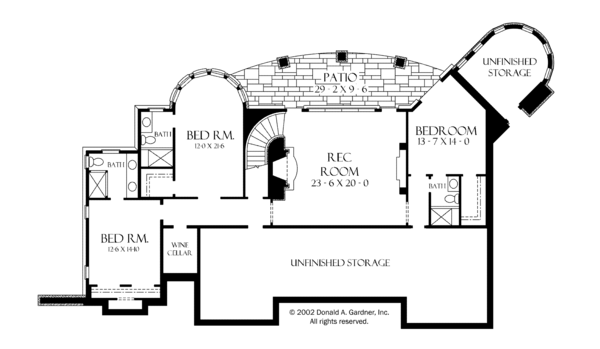 Architectural House Design - European Floor Plan - Lower Floor Plan #929-893