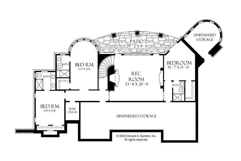 Home Plan - Floor Plan - Lower Floor for European House Plan #929-893 - 5 bed, 5 bath