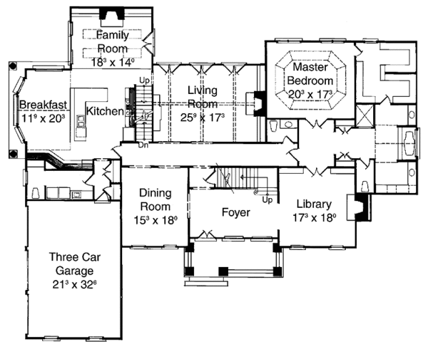 Architectural House Design - Classical Floor Plan - Main Floor Plan #429-142