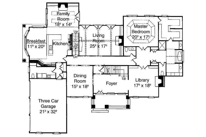 Home Plan - Floor Plan - Main Floor for Classical House Plan #429-142 - 4 bed, 3 bath