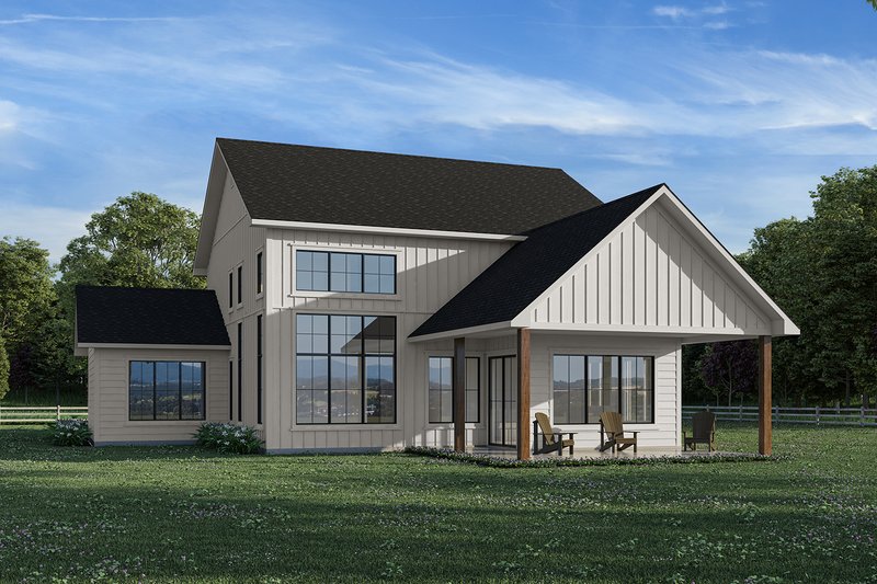 House Blueprint - Exterior - Rear Elevation for Farmhouse House Plan #23-2860 - 5 bed, 2 bath