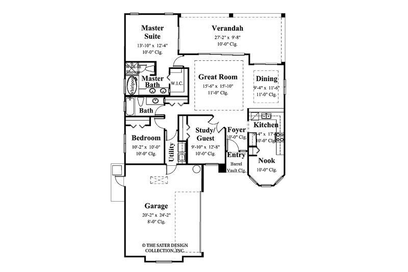 Home Plan - Floor Plan - Main Floor for Mediterranean House Plan #930-386 - 2 bed, 2 bath