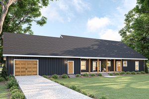 Exterior - Rear Elevation for Barndominium House Plan #44-294 - 4 bed, 3 bath