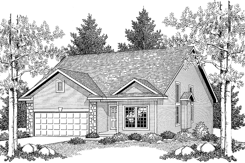 Home Plan - Exterior - Front Elevation 3 for Bungalow House Plan #70-1367 - 2 bed, 2 bath