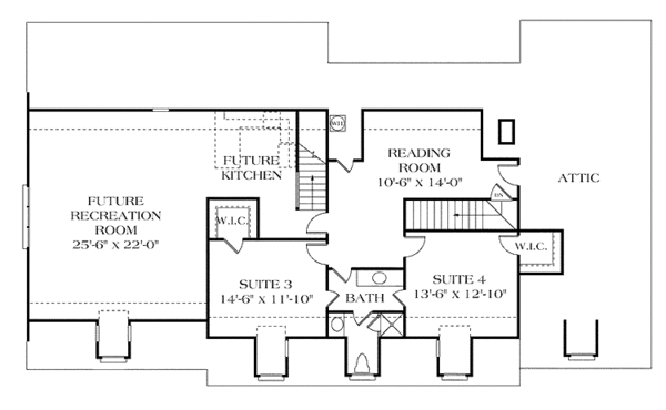 Architectural House Design - Classical Floor Plan - Upper Floor Plan #453-413