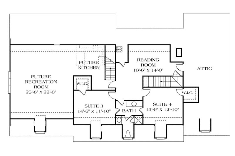 Home Plan - Floor Plan - Upper Floor for Classical House Plan #453-413 - 4 bed, 3 bath