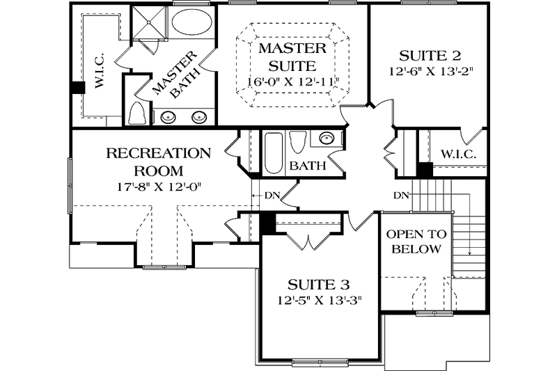 Home Plan - Floor Plan - Upper Floor for Traditional House Plan #453-518 - 3 bed, 2.5 bath