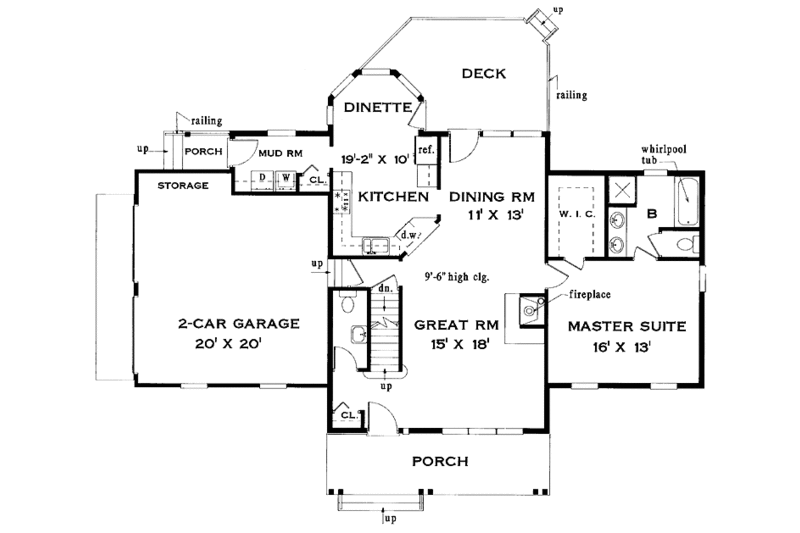 Architectural House Design - Floor Plan - Main Floor for Country House Plan #456-75 - 3 bed, 2.5 bath