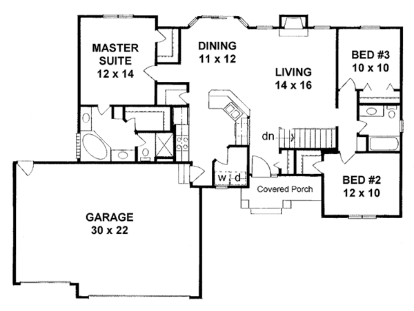 House Design - Traditional Floor Plan - Main Floor Plan #58-225