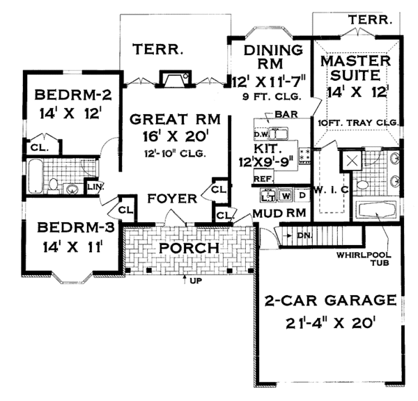 Dream House Plan - Country Floor Plan - Main Floor Plan #3-265