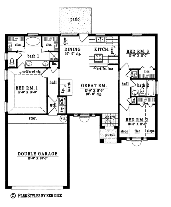 House Blueprint - European Floor Plan - Main Floor Plan #42-454