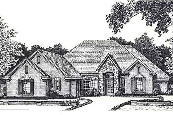 Exterior - Front Elevation for European House Plan #310-821 - 3 bed, 2.5 bath