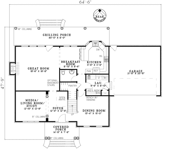 European Style House Plan - 4 Beds 2.5 Baths 2593 Sq/Ft Plan #17-2182 ...