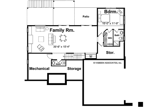Floor Plan - Lower Floor for European House Plan #928-89 - 3 bed, 3.5 bath