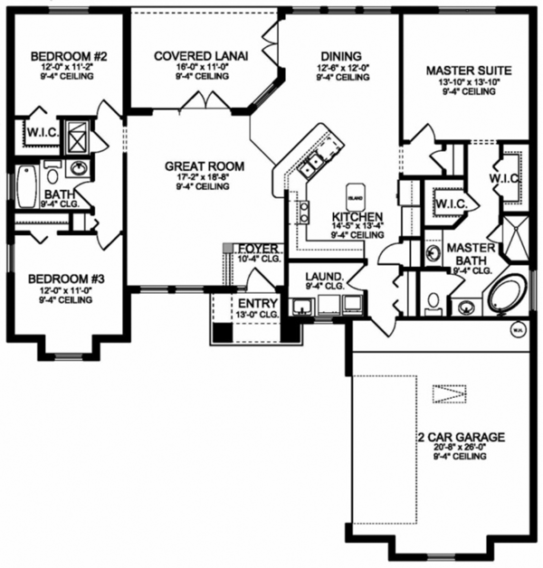 Mediterranean Floor Plan - Main Floor Plan #1058-113