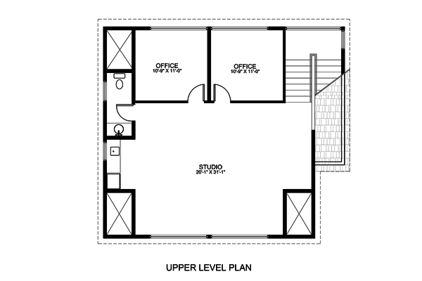 Contemporary Floor Plan - Upper Floor Plan #498-3