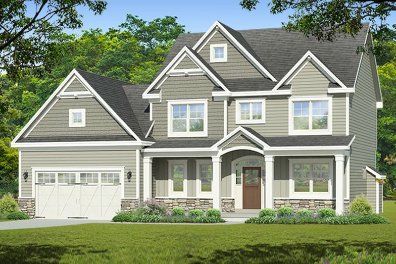 Dream House Plan - Colonial Exterior - Front Elevation Plan #1010-198