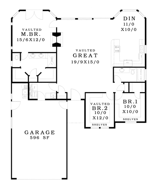 Ranch Floor Plan - Main Floor Plan #943-42