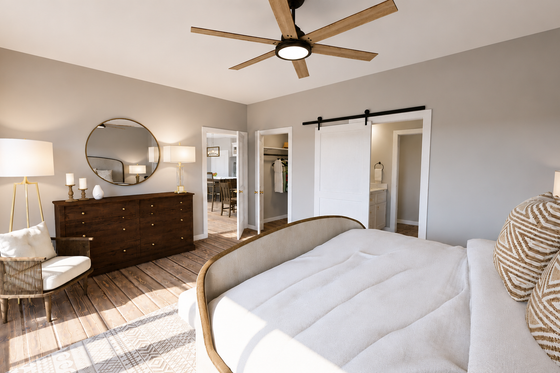 Interior - Master Bedroom 1 for Farmhouse House Plan #44-313 - 3 bed, 2 bath