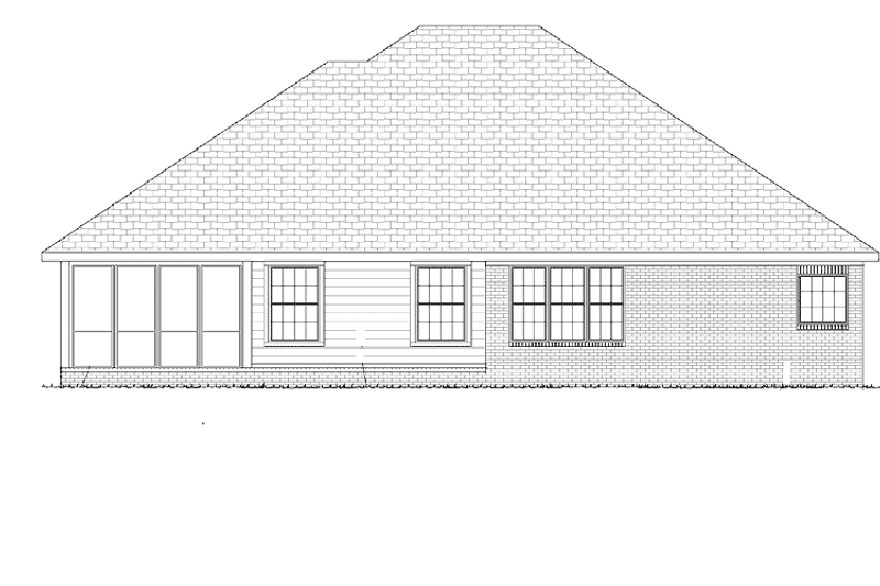 House Blueprint - Exterior - Rear Elevation for Traditional House Plan #513-2117 - 3 bed, 2 bath